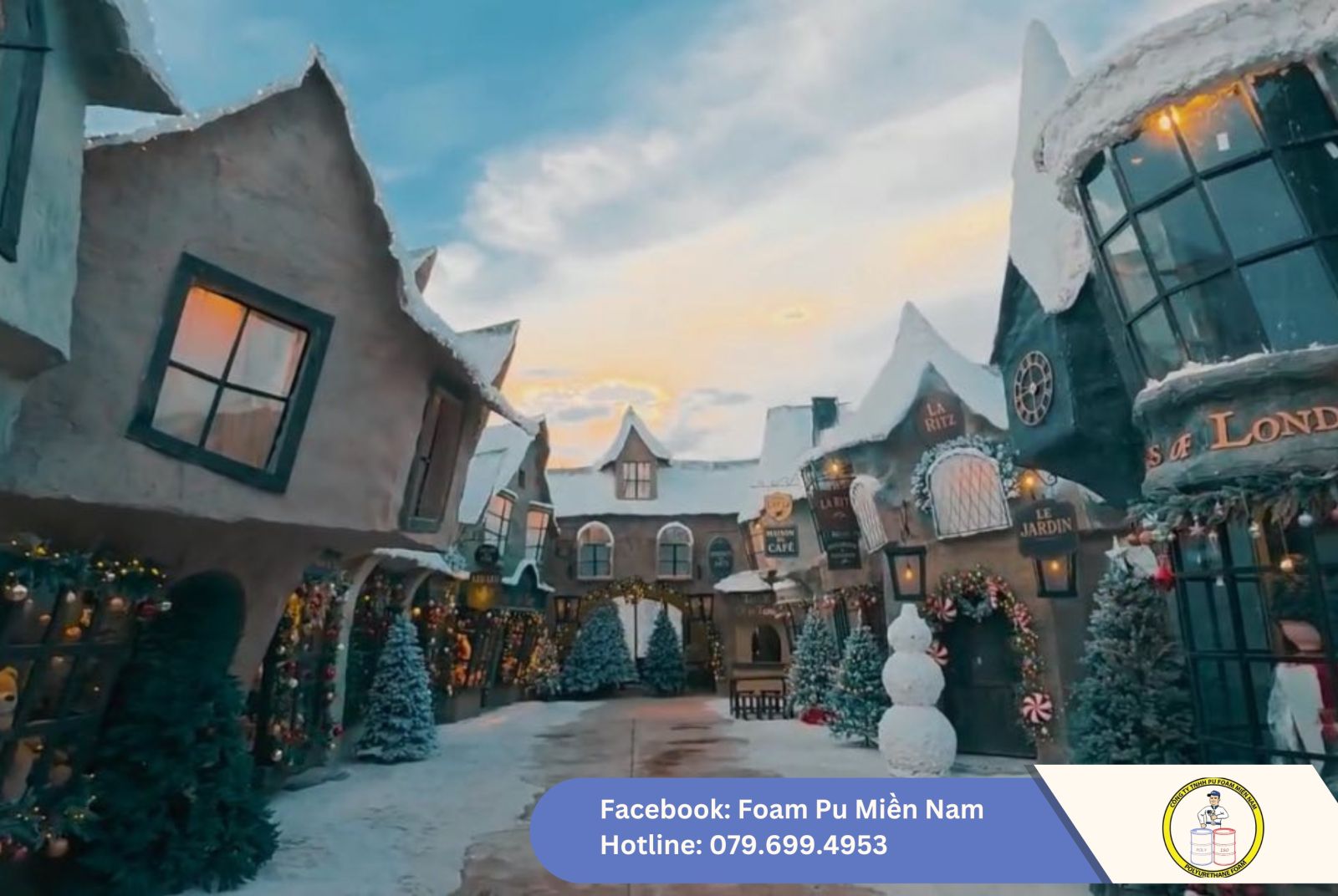 phun PU Foam trang trí mái nhà The K Old Town Biên Hòa